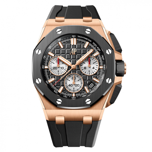 [스페셜오더][APF Factory]Audemars Piguet-26420 오데마 피게 로얄 오크 오프쇼어 크로노그래프 핑크골드 세라믹베젤 블랙 다이얼 워치 43mm