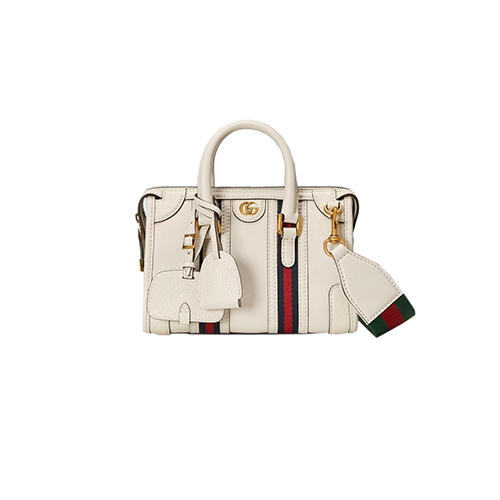 [스페셜오더]GUCCI-715771 9041 구찌 화이트 가죽 미니 캔버스 탑 핸들백