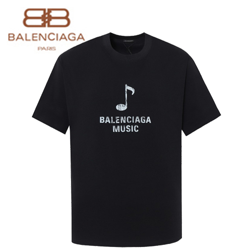 BALENCIAGA-06224 발렌시아가 블랙 프린트 장식 티셔츠 남여공용