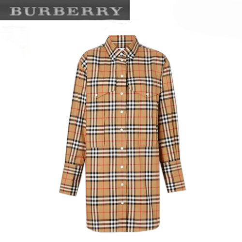 BURBERRY-80140111 버버리 빈티지 체크 코튼 오버사이즈 셔츠