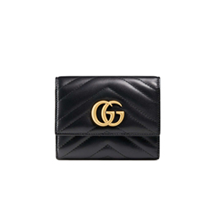 [스페셜오더]GUCCI-474802 1000 구찌 GG Marmont  블랙 마틀라세 가죽 월릿