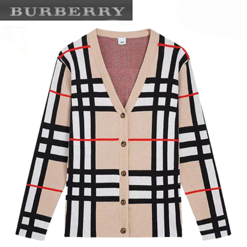 BURBERRY-07314 버버리 핑크 체크 무늬 가디건 남여공용