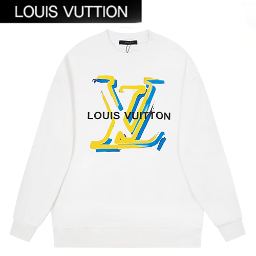 LOUIS VUITTON-08234 루이비통 화이트 프린트 장식 스웨트셔츠 남성용