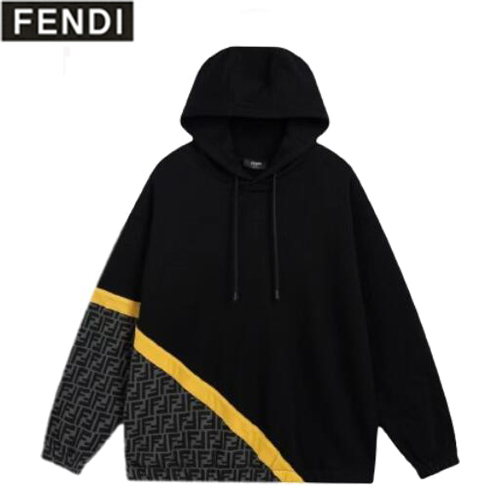 FENDI-07295 펜디 블랙 FF 디테일 후드 티셔츠 남여공용