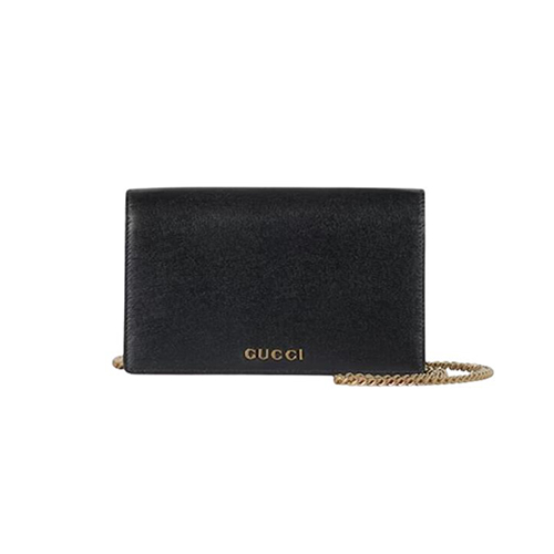 [스페셜오더]GUCCI-772643 1000 구찌 블랙 가죽 스크립트 체인 지갑