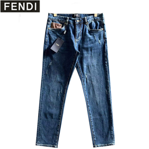 FENDI-11145 펜디 블루 더블 F 디테일 청바지 남성용