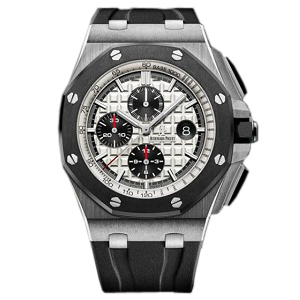 [스페셜오더]Audemars Piguet-오데마 피게 로얄 오크 오프쇼어 크로노그래프 세라믹베젤 실버다이얼 워치 44mm 