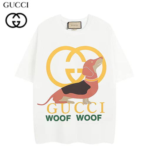 GUCCI-07112 구찌 화이트 프린트 장식 티셔츠 남여공용