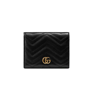 [스페셜오더]GUCCI-466492 1000 구찌 GG Marmont 블랙 마틀라세 가죽 카드 케이스 