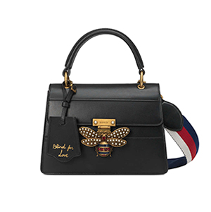 [스페셜오더]GUCCI-476541 8062 구찌 블랙 가죽 Queen Margaret 스몰 탑 핸들 백