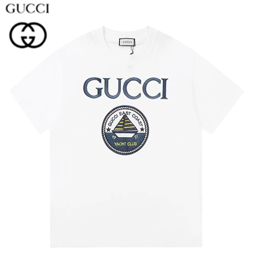 GUCCI-07165 구찌 화이트 아플리케 장식 티셔츠 남여공용