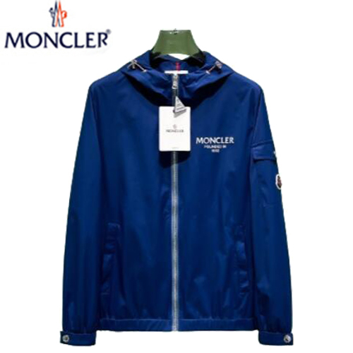 MONCLER-03236 몽클레어 블루 나일론 바람막이 후드 재킷 남여공용