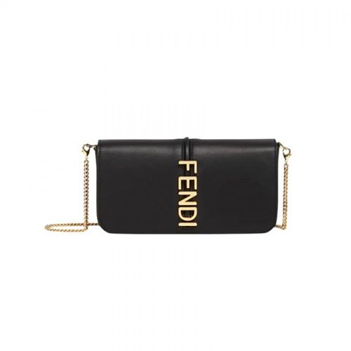 [스페셜오더]FENDI-8BS076 펜디 블랙 펜디그라피 골드 체인 지갑 21.5CM