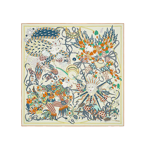 HERMES-H003903 에르메스 바닐라 Le Sacre des Saisons 스카프