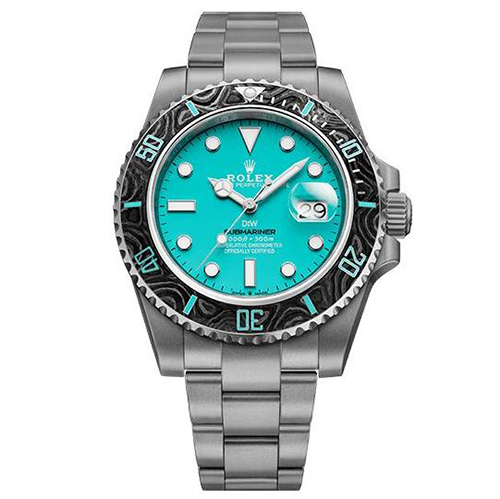 [스페셜오더]ROLEX x DiW-116610 롤렉스 서브마리너 스틸 카본 베젤 AQUAMARINE 904L