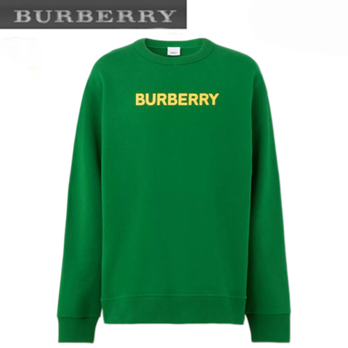 BURBERRY-80553111 버버리 그린 로고 프린트 코튼 스웨트셔츠 남여공용