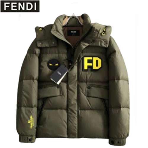 FENDI-11146 펜디 카키 러버 패치 장식 패딩 남성용