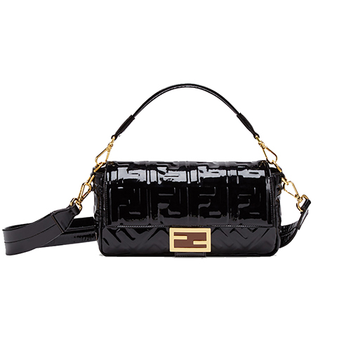 [스페셜오더]FENDI-8BR600 펜디 블랙 더블 F 비닐 바게트