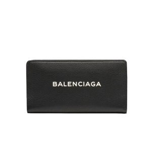 BALENCIAGA-490625 발렌시아가 송아지 가죽 블랙 쇼핑 컨티넨탈 지퍼 어라운드 월릿