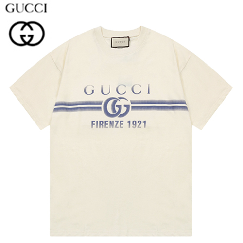 GUCCI-06197 구찌 아이보리 프린트 장식 티셔츠 남여공용