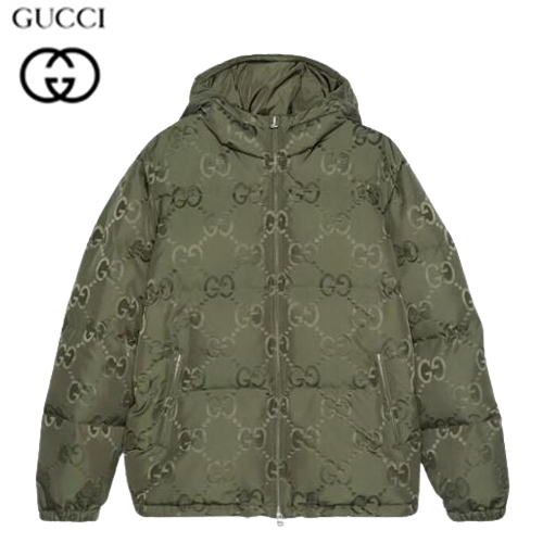 GUCCI-698710 3175 구찌 그린 점보 GG 캔버스 다운 재킷 남성용