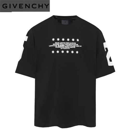 GIVENCHY-03049 지방시 블랙 아플리케 장식 티셔츠 남여공용