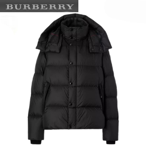 BURBERRY-80591391 버버리 블랙 디태처블 슬리브 후드 퍼퍼 재킷 남여공용